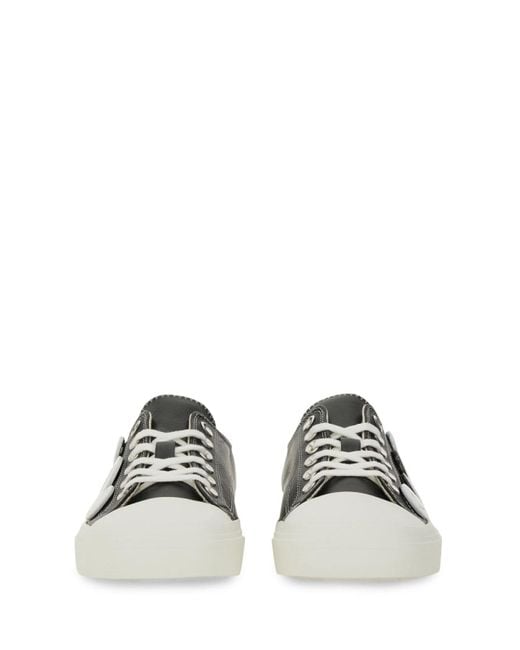 Moschino White Patch Lowtop Sneakers