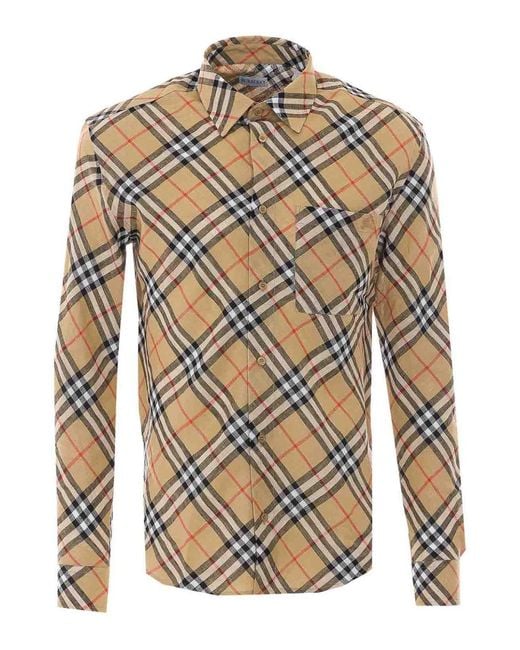 Burberry Gray Roland Check Shirt for men
