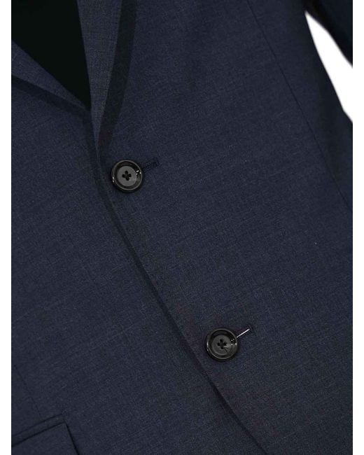 Lardini Blue Single-Breasted Iconic Reg Wool Suit for men