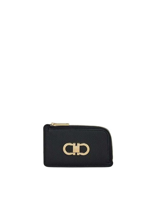 Ferragamo Black Card Holder With Coin Purse