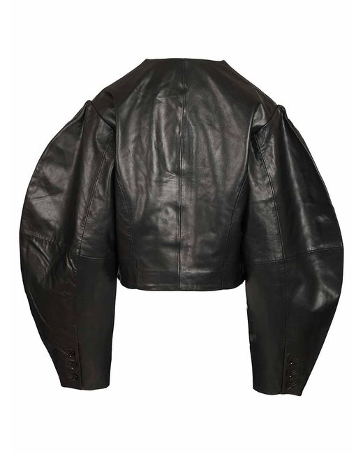 ROTATE BIRGER CHRISTENSEN Black Fitted Leather Jacket