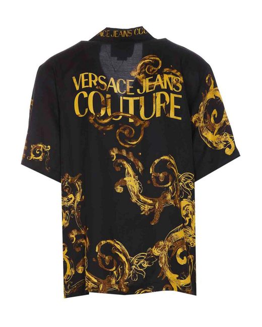 Versace Black Watercolour Couture Shirt for men
