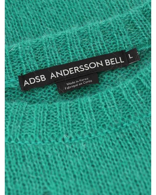 ANDERSSON BELL Green Adsb Kid Mohair Crew-Neck Sweater for men