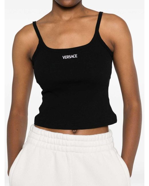 Versace Black Top With Logo