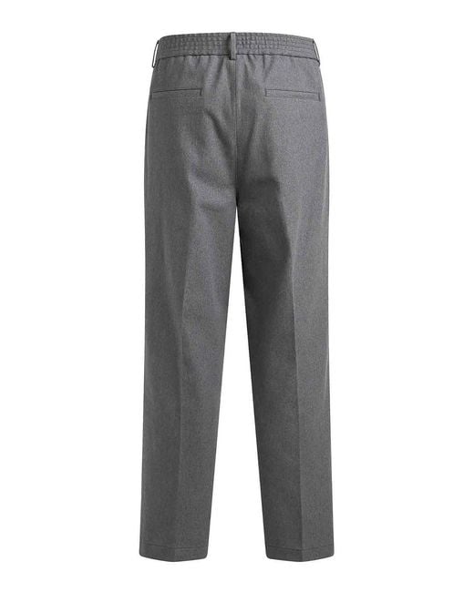 Etro Gray Tailored Wool Two-Pleat Trousers for men