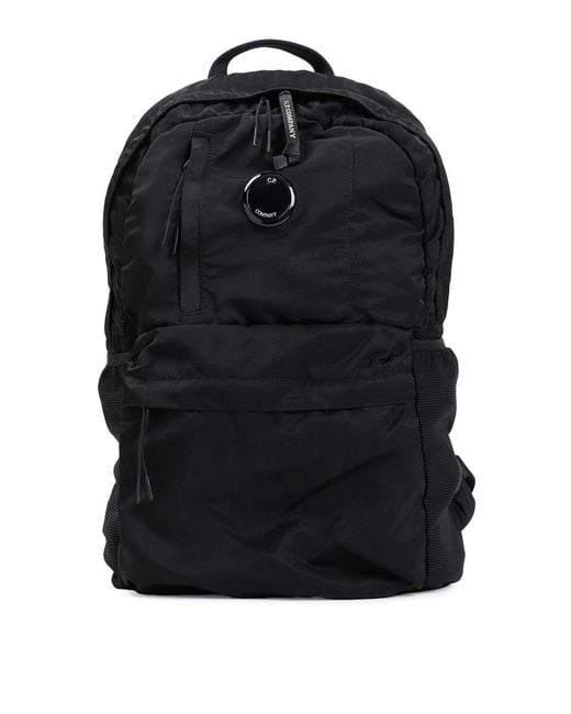 C P Company Black Cp Company Nylon Backpack for men