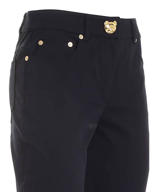 Moschino Blue Teddy Logo Detail Pants
