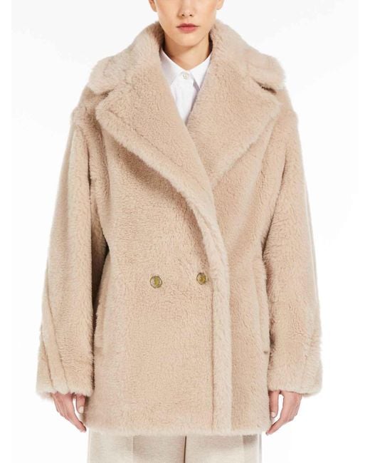 Max Mara Natural Cuba Short Teddy Bear Icon Coat