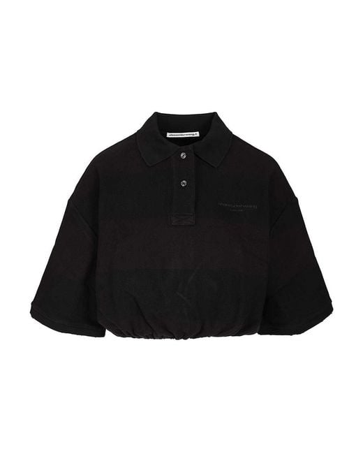 Alexander Wang Black Deconstructed Polo Shirt
