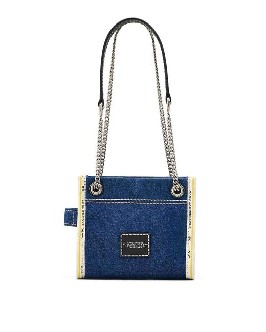 Marc Jacobs Blue The Denim Chain Crossbody Tote Bag