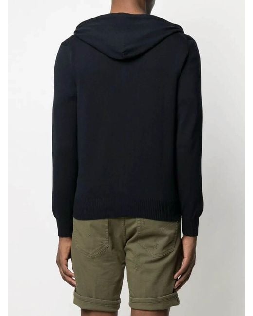 Drumohr Blue Zip Hoodie for men
