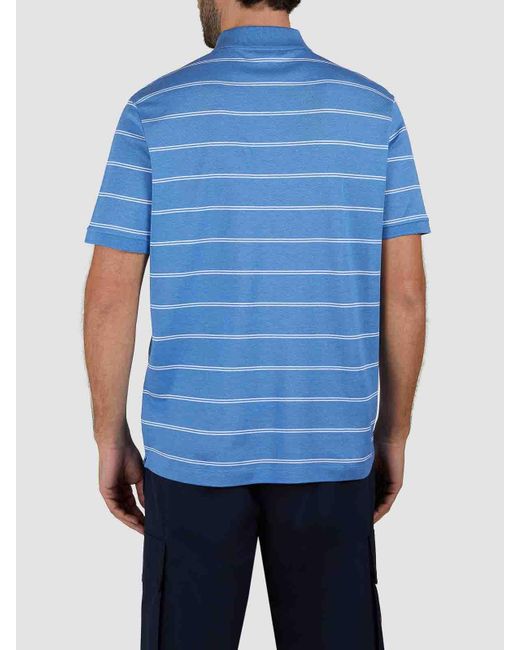 Paul & Shark Blue Double Pique Cotton Pole Lines for men