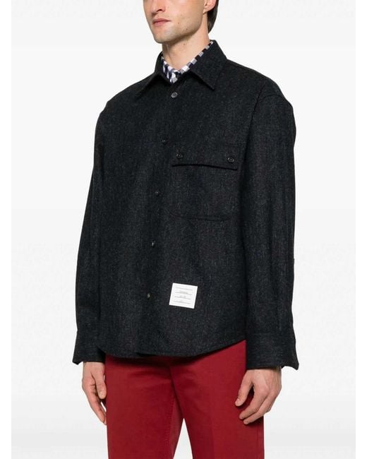 Thom Browne Black Oversized Pc Shirt W/ Double Needle for men