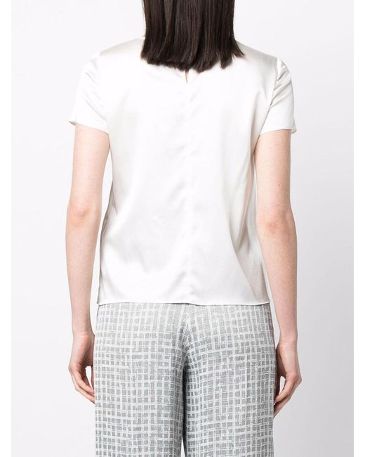Emporio Armani White Stretch Silk T-shirt