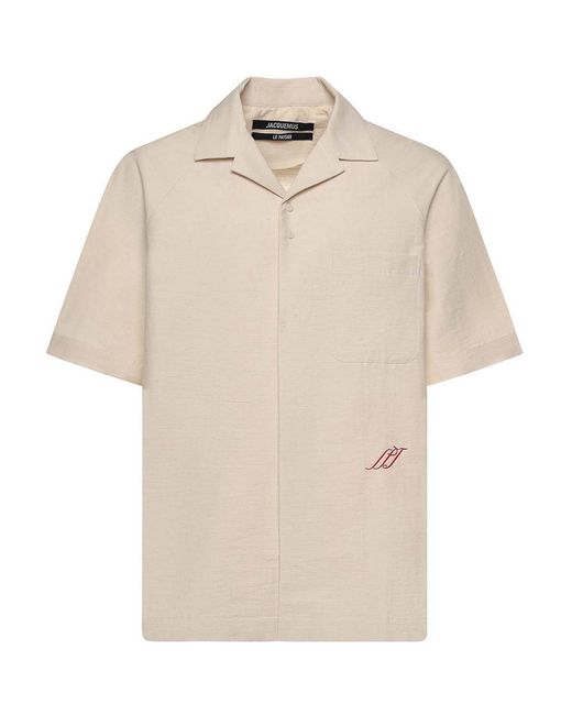 Jacquemus Natural La Chemise Romarin Cotton Blend Shirt for men