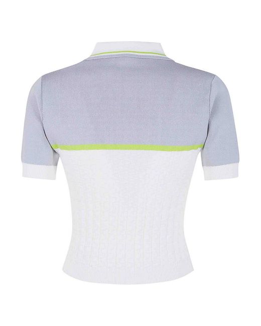 Casablanca White Tennis Polo Cropped Shirt