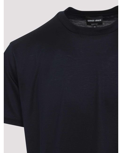 Giorgio Armani Black Silk T-Shirt for men
