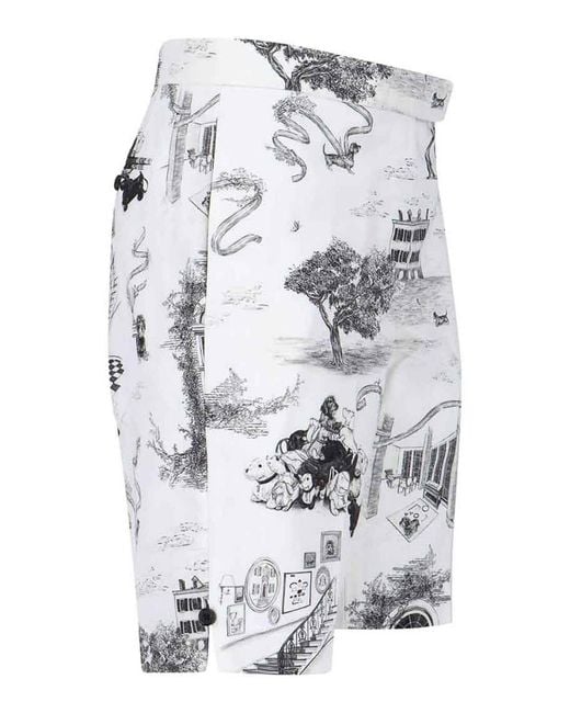 Thom Browne Gray Hector Toile Shorts