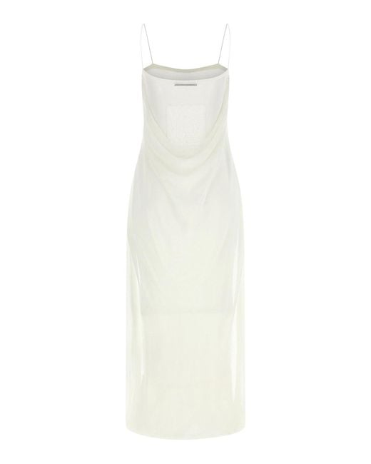 Jacquemus White La Robe Maille Plumetis Dress