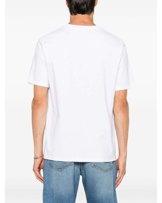 Balmain White Quilted Flock T-Shirt for men