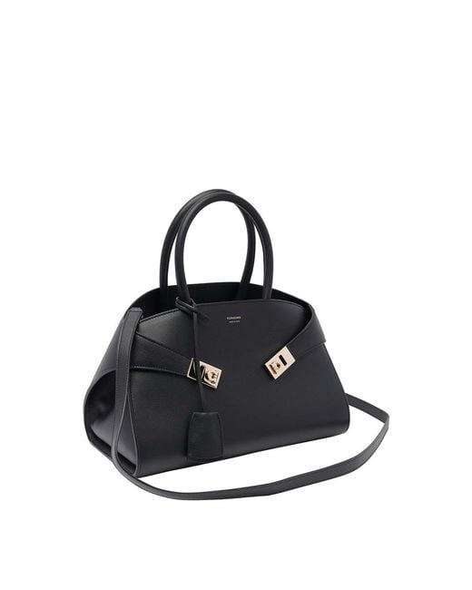 Ferragamo Black Small Hug Handbag