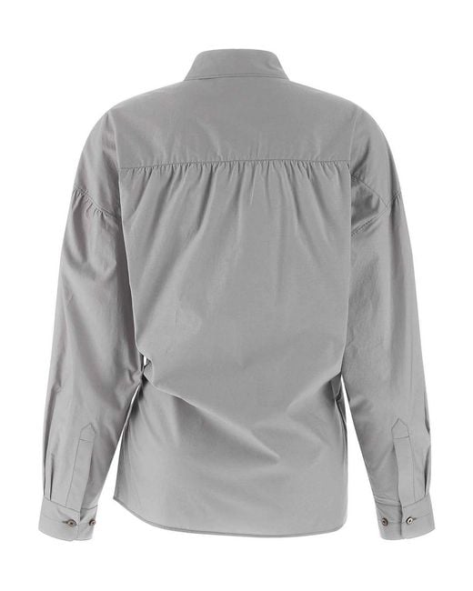 Lemaire Gray 'Straight Collar Twisted' Shirt
