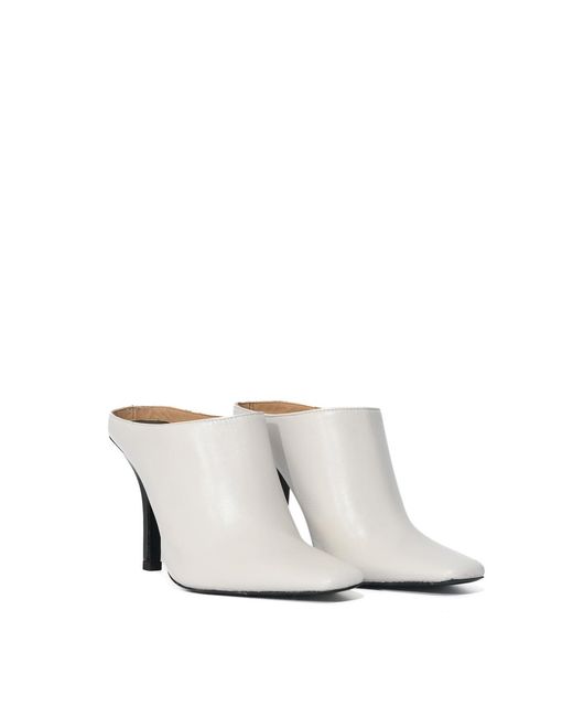 Patrizia Pepe White Leather Mules