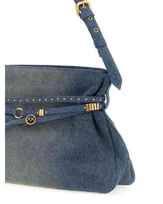 Pinko Blue Large Shoulder Bag