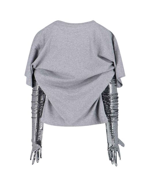 MM6 by Maison Margiela Gray Round Neck T-Shirt Gloves