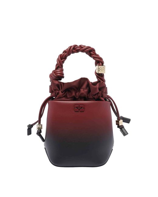 Ganni Red Mini Bou Bucket Bag