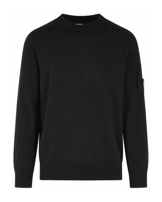 C P Company Black Wool Blend Sweater for men