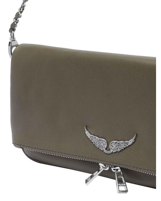 Zadig & Voltaire Gray Record And Rock Crossbody Bag
