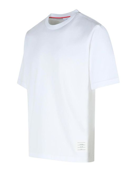 Thom Browne White Cotton T-Shirt for men