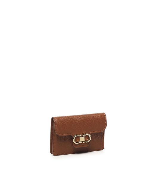 Ferragamo Brown Credit Card Holder