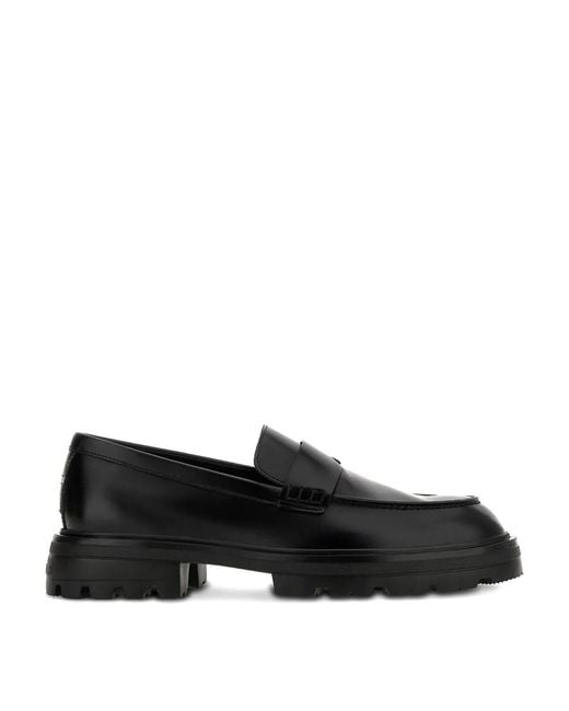Hogan Black H673 Leather Loafers for men