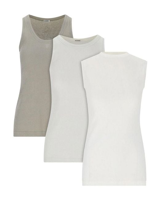 Jil Sander White Set 3 Tank Top