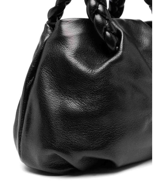 Hereu Black Bombon Medium Leather Handbag