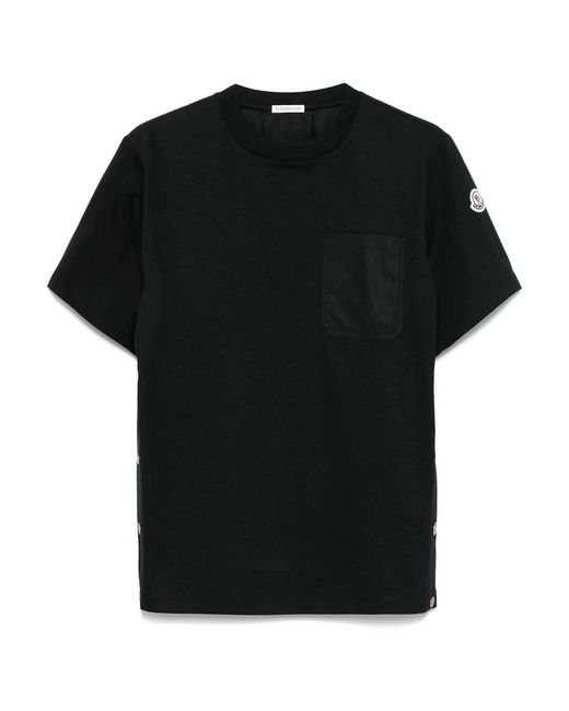 Moncler Black Patch-Pocket T-Shirt for men