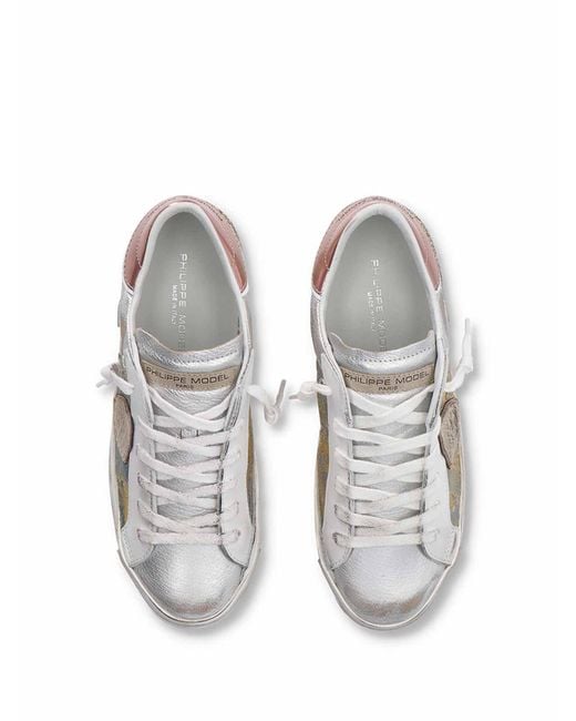 Philippe Model White Sneaker Donna Prsx Low Multicolore