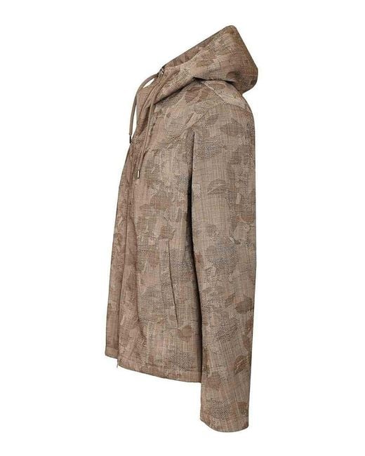 Herno Brown Jacquard Jacket for men