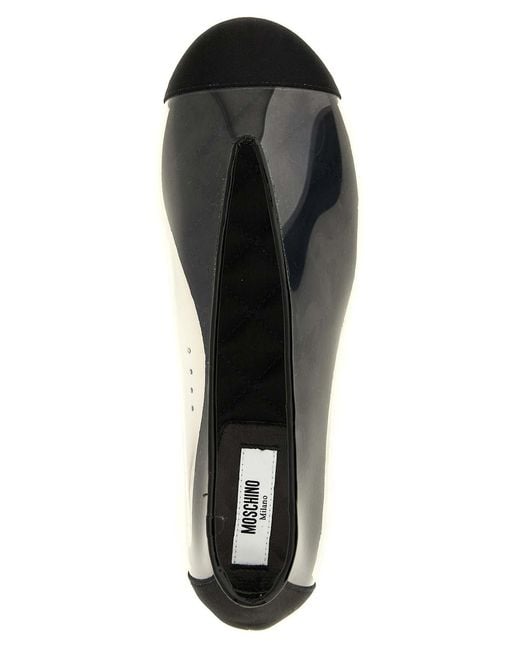 Moschino Black Pvc Ballet Flats