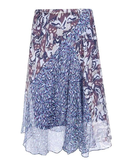 Dries Van Noten Blue Sibanna Print Skirt