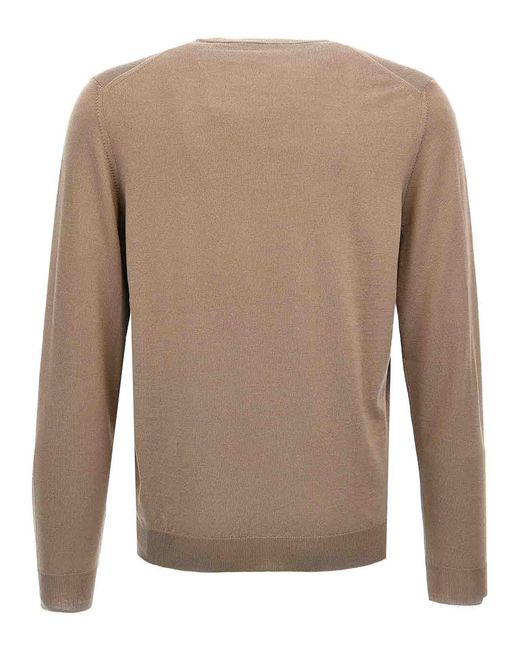 Zanone Brown Wool Sweater for men
