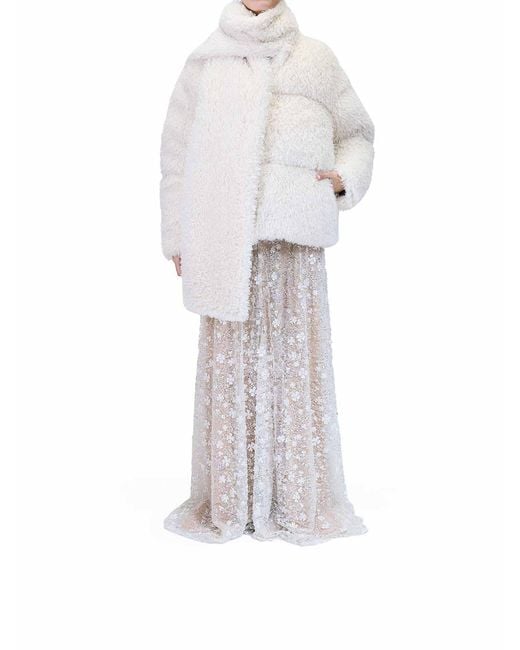 Karl Lagerfeld White Karl Studio Faux Fur Coat