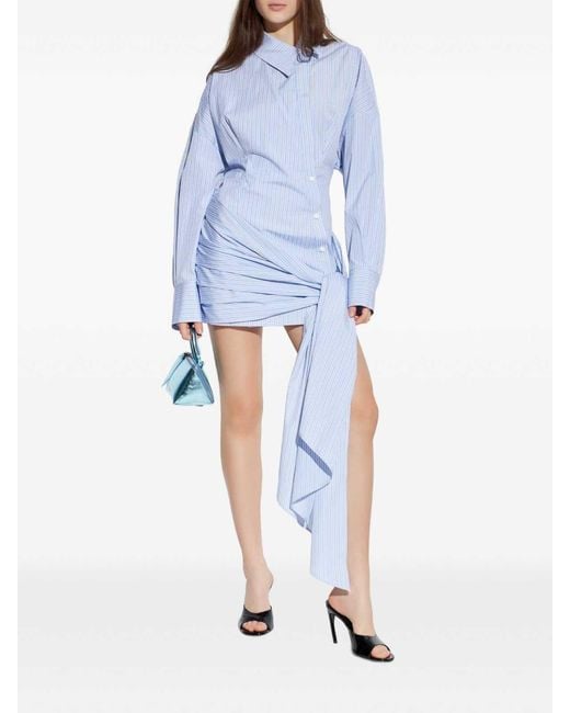 The Attico Blue Short Striped Dress