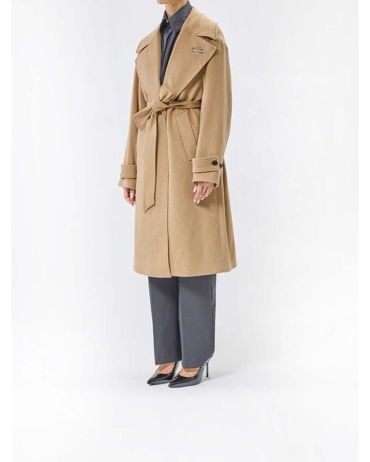 Karl Lagerfeld Natural Soft Wool Coat