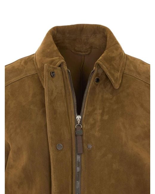 Brunello Cucinelli Brown Suede Jacket