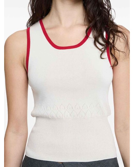 J.W. Anderson White Contrasting-Trim Tank Top