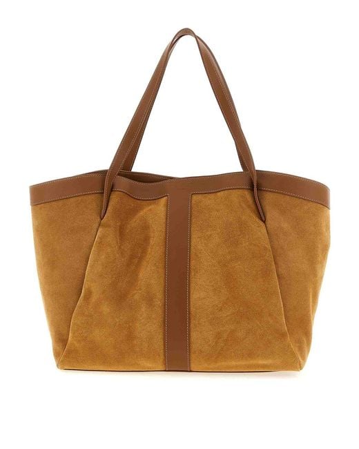 Twinset Brown Suede Shopping Bag