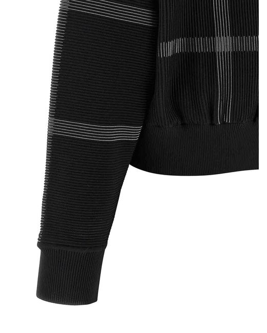 Pleats Please Issey Miyake Black Crossing Knit Sweater